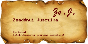 Zsadányi Jusztina névjegykártya